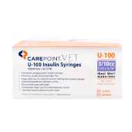 Picture of INSULIN SYRINGE & NEEDLE CAREPOINT 100iu 3/10cc 31g x 5/16in - 100`s