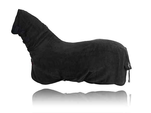 Picture of BACK ON TRACK FLEECE RUG w/ NECK BLACK 72in