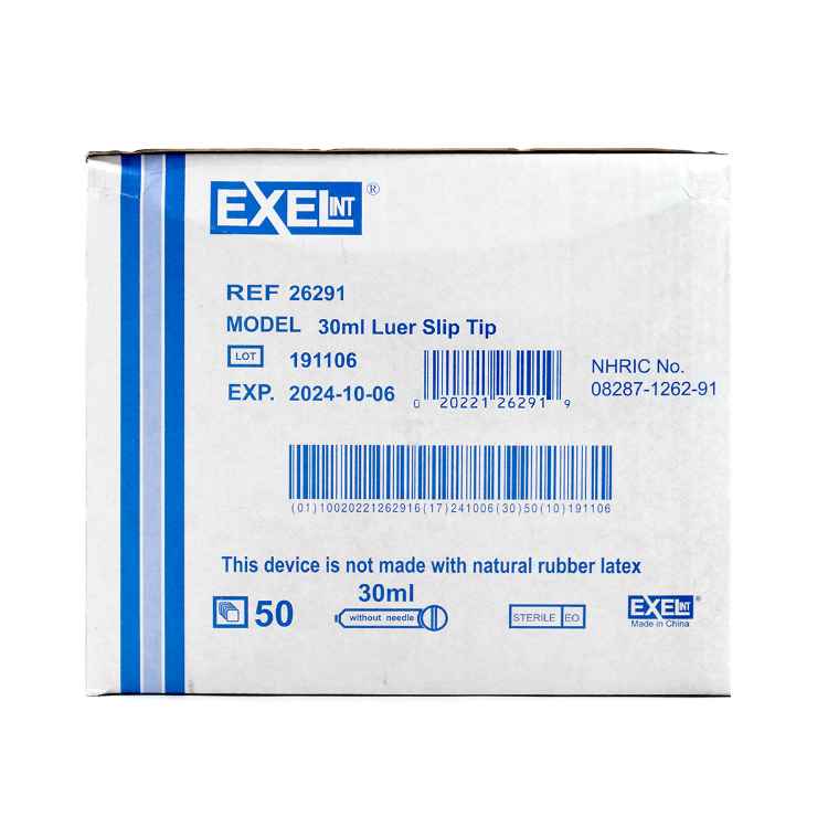 Picture of SYRINGE EXEL 30cc LS ECCENTRIC- 50s