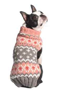 Picture of SWEATER CANINE Chilly Dog Peach Fairisle - Small