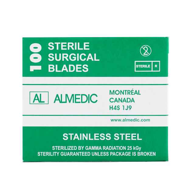 Picture of SCALPEL BLADES SS ALMEDIC #10 STERILE (A6-120) - 100s