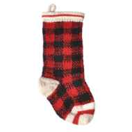 Picture of XMAS STOCKING CHILLY DOG HAND KNIT  WOOL - Buffalo Plaid