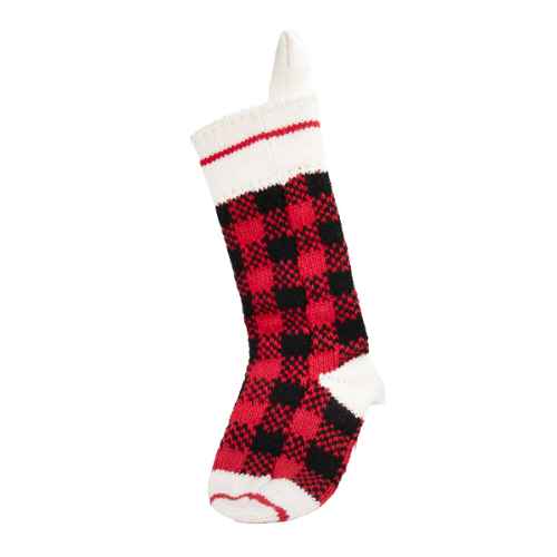 Picture of XMAS STOCKING CHILLY DOG HAND KNIT  WOOL - Buffalo Plaid