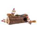 Picture of XMAS HOLIDAY CANINE ZIPPYPAWS HOLIDAY BURROW- Yule Log w/ 3 toy Inserts 