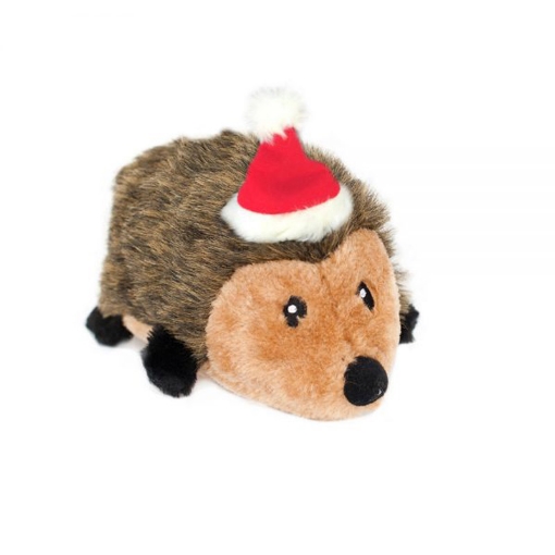 Picture of XMAS HOLIDAY CANINE ZIPPYPAWS Plush Hedgehog w/ Hat - Large 