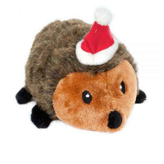 Picture of XMAS HOLIDAY CANINE ZIPPYPAWS Plush Hedgehog w/ Hat - X Large 