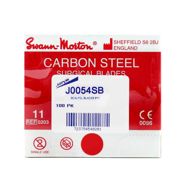 Picture of SCALPEL BLADES SWANN MORTON Carbon Steel 11 (J0054SB) - 100/box