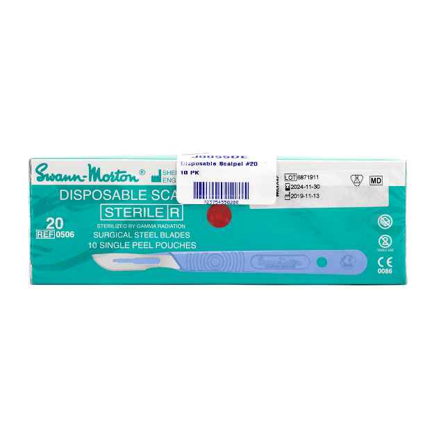 Picture of SCALPEL Disposable with Swann Morton CS 20 BLADE (J0055DE) - 10/box