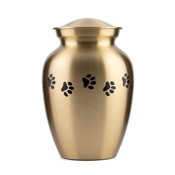 Picture of CREMATION Urn Paw Print Classic Brass (J316PPS) - Small