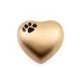 Picture of CREMATION Urn Paw Print Classic Brass (0316PPH) - Heart Shape
