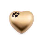 Picture of CREMATION Urn Paw Print Classic Brass (0316PPH) - Heart Shape