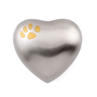 Picture of CREMATION Urn Paw Print Classic Pewter (J0316PPPH) - Heart Shape