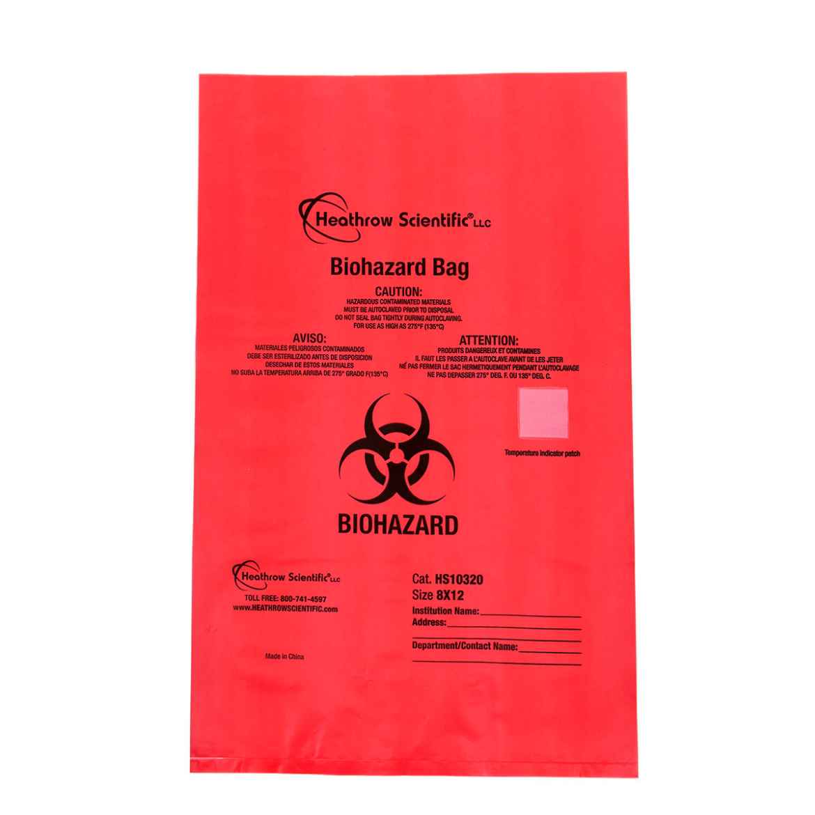 Picture of BIOHAZARDOUS DISPOSAL BAGS 3.6in x 5.1in x 8.4in - 100`s