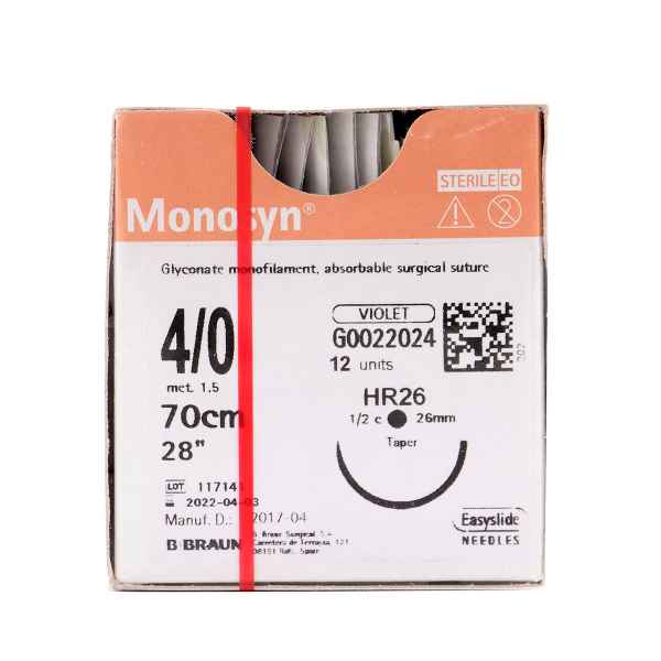 Picture of MONOSYN SUTURE 4/0 - HR26 (G0022024) - 12`s