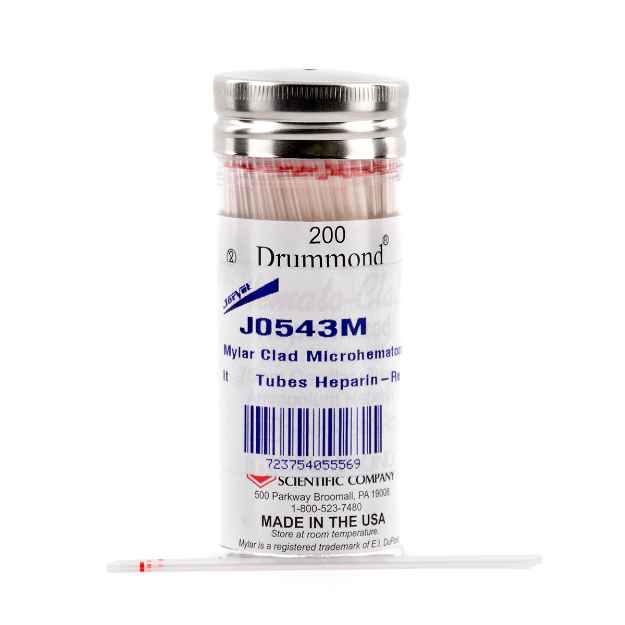 Picture of MICROHEMATOCRIT HEPARIN/MYLAR GLASS REDTIP TUBE(J0543M) - 200`s