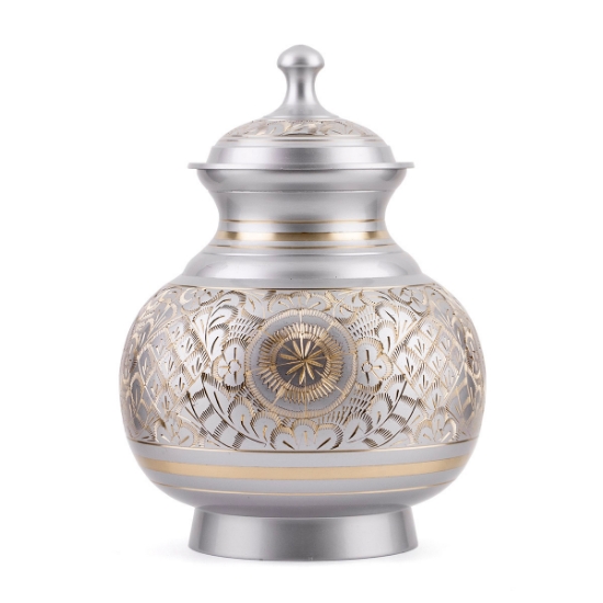Picture of CREMATION Urn Silver Engraved (J0316M) - Medium