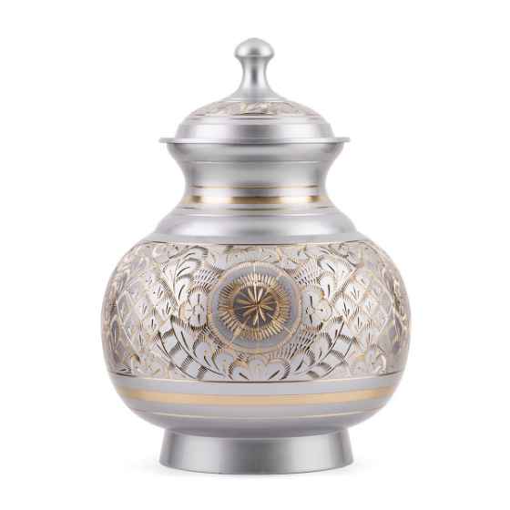 Picture of CREMATION Urn Silver Engraved (J0316M) - Medium