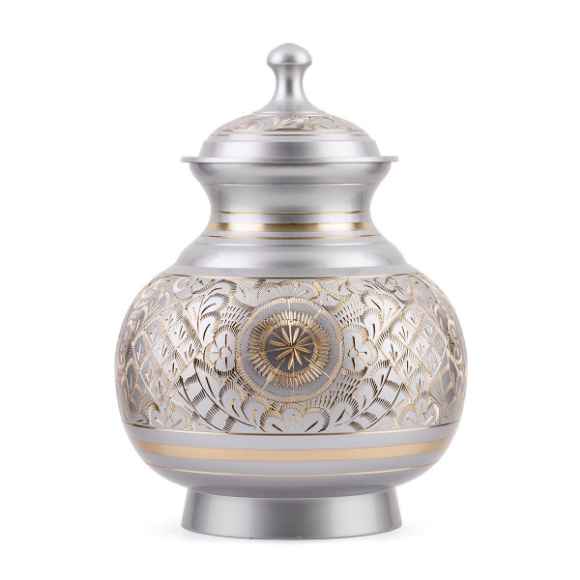 Picture of CREMATION Urn Silver Engraved (J0316M) - Medium