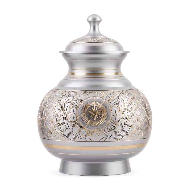 Picture of CREMATION Urn Silver Engraved (J0316M) - Medium
