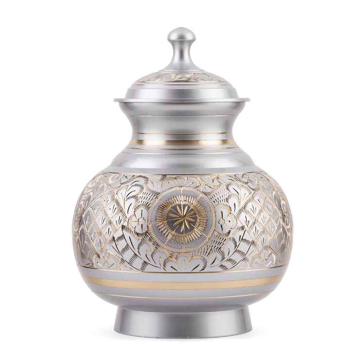 Picture of CREMATION Urn Silver Engraved (J0316M) - Medium