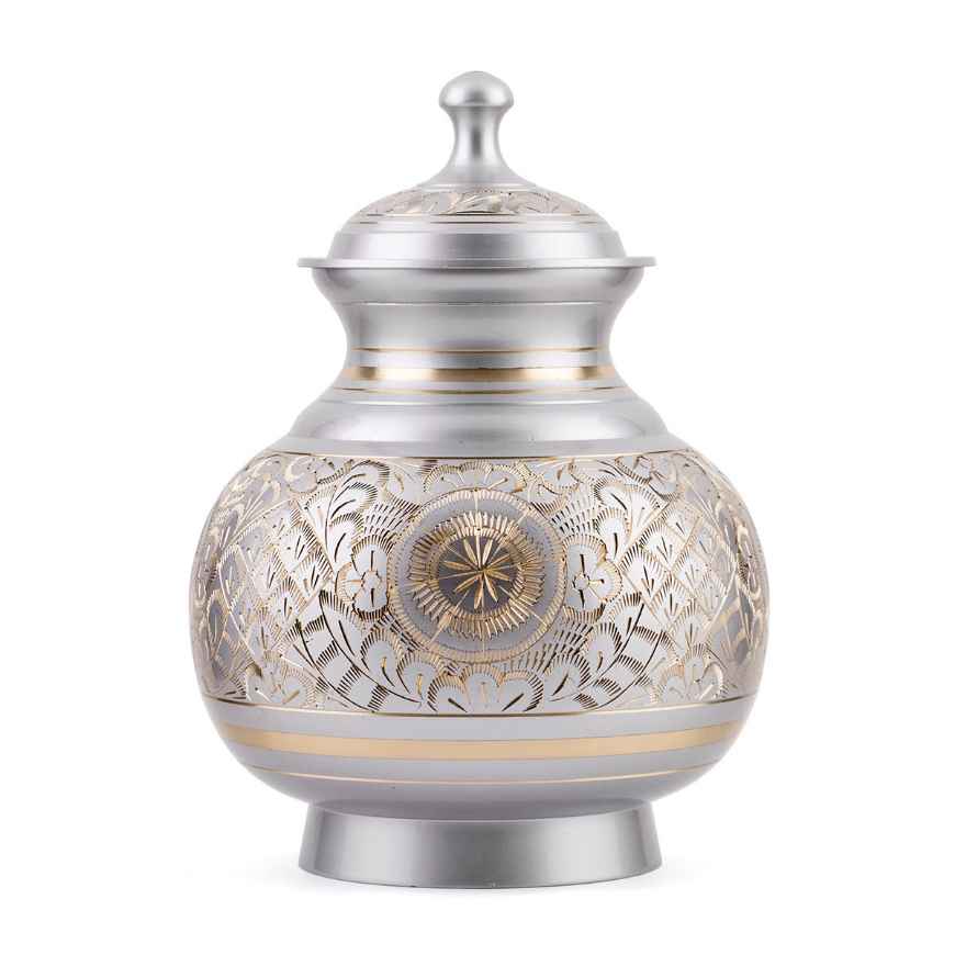 Picture of CREMATION Urn Silver Engraved (J0316M) - Medium