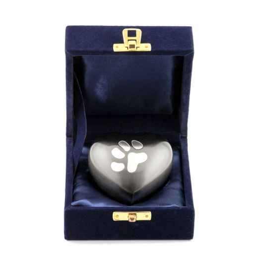 Picture of CREMATION URN Slate/Pewter with Paw Heart (J0316SPH)