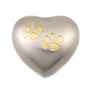 Picture of CREMATION URN Pewter/Brass w/Dble Paw Heart (J0316DPH)