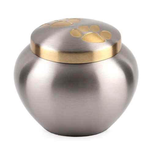 Picture of CREMATION URN Pewter/Brass Dbl Paw Odyssey (J0316DPM) - Medium