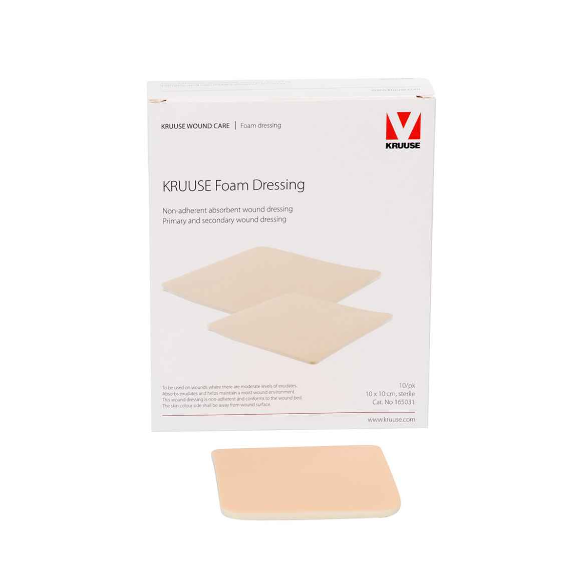 Picture of FOAM DRESSING Kruuse Sterile 10cm x 10cm (165031) - 10/pk