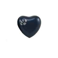 Picture of CREMATION URN Blue/Pewter with Single Paw Heart (J0316MBH)