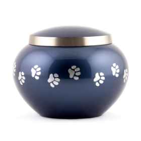 Show details for CREMATION URN Blue/Pewter Paw Print Odyssey (J0316MBL) - Large Picture of CREMATION URN Blue/Pewter Paw Print Odyssey (J0316MBL) - Large