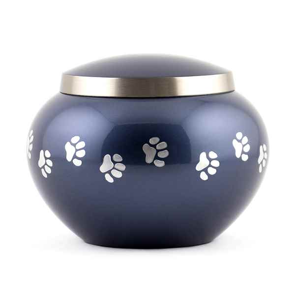 Picture of CREMATION URN Blue/Pewter Paw Print Odyssey (J0316MBL) - Large
