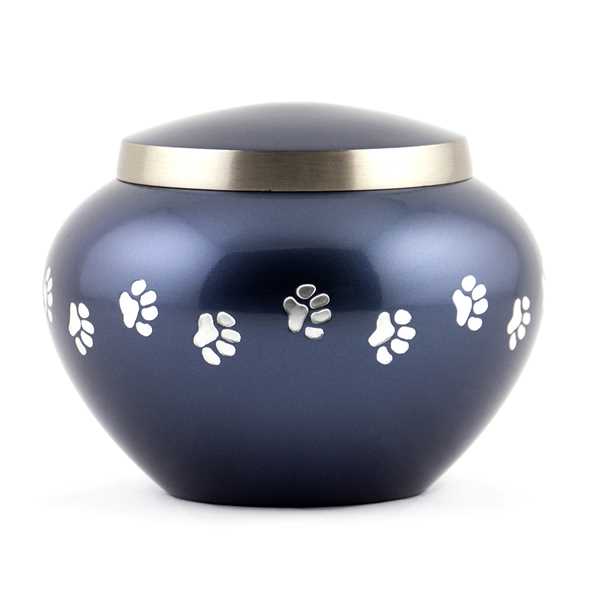 Picture of CREMATION URN Blue/Pewter Paw Print Odyssey (J0316MBS) - Small