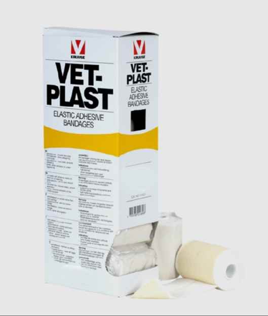 Picture of VET PLAST ELASTIC ADHESIVE BANDAGE Kruuse 10cm x 4.5m - 10/pk