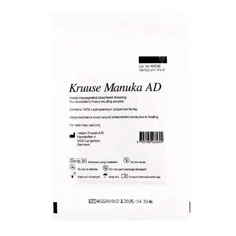 Picture of MANUKA HONEY AD DRESSING Kruuse 3.9in x 4.9in (165006) - 10/pk