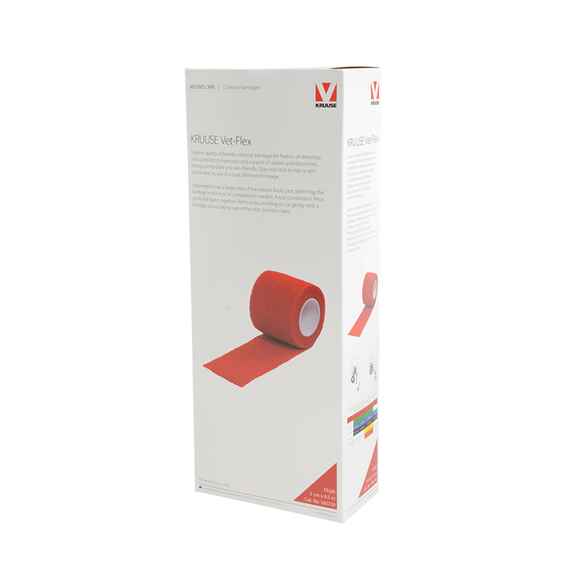 Picture of VET FLEX WRAP KRUUSE Red 5cm x 4.5m(160730) - 10/box