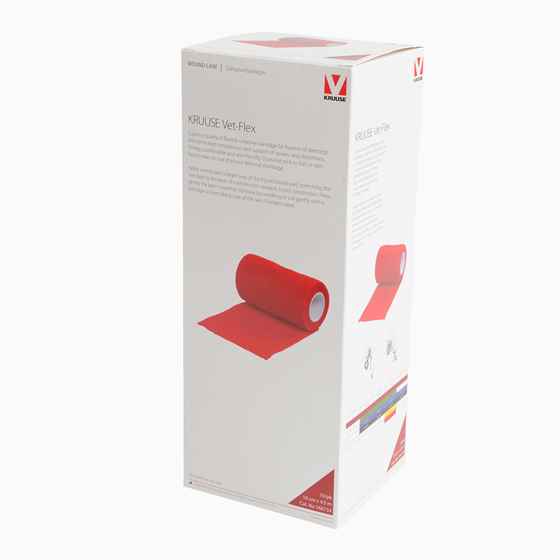 Picture of VET FLEX WRAP KRUUSE Red 10cm x 4.5m(160734) - 10/box