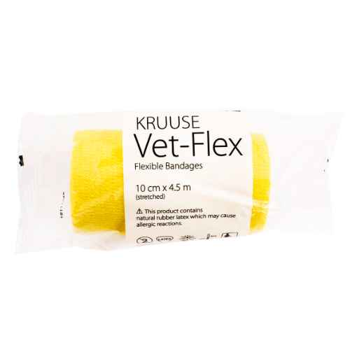 Picture of VET FLEX WRAP KRUUSE Yellow 10cm x 4.5m(160737) - 10/box