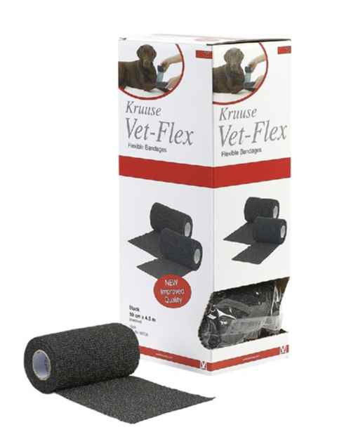 Picture of VET FLEX WRAP KRUUSE Black 10cm x 4.5m(160738) - 10/box