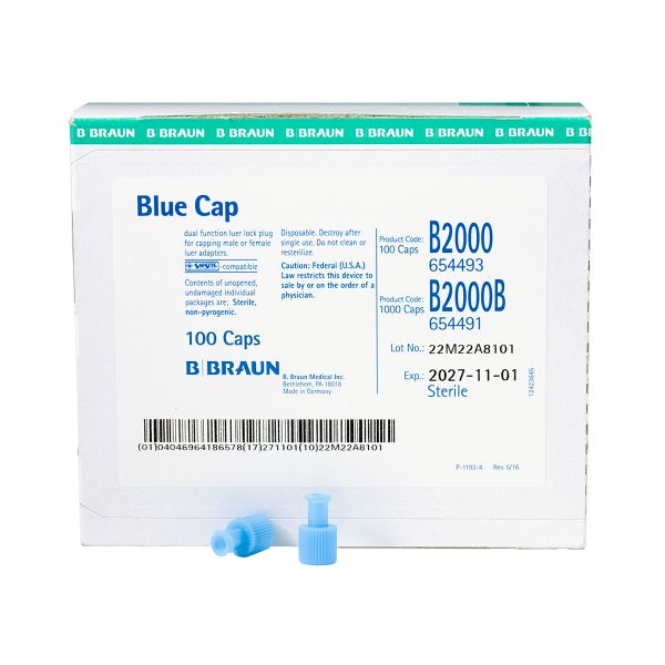 Picture of IV BLUE STOPPER CLOSING CAP Braun (B2000B) - 100/pk