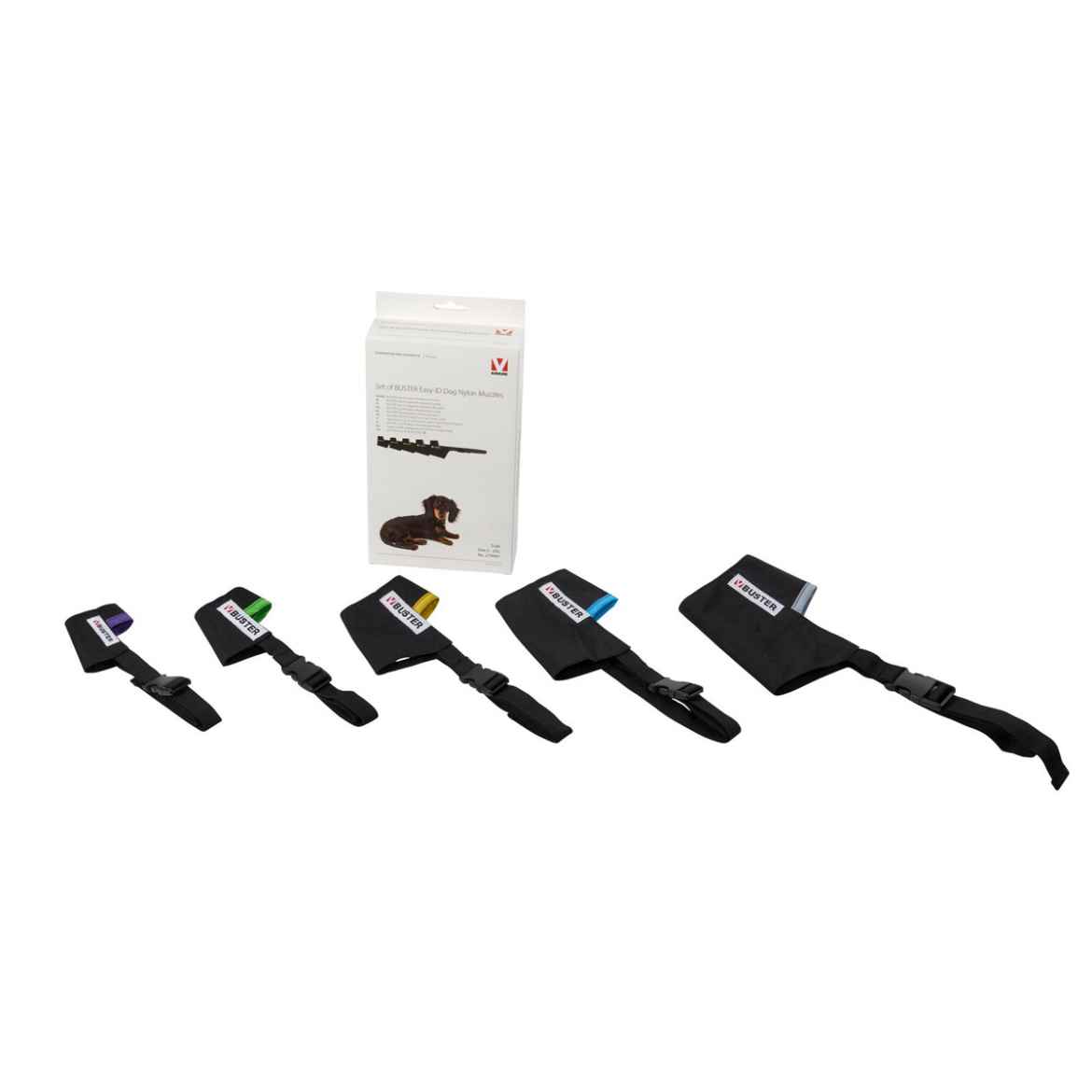 Picture of BUSTER MUZZLE NYLON CANINE Easy ID (279487) Set of 5