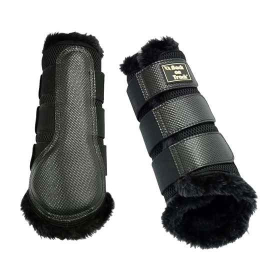 Picture of BACK ON TRACK EQUINE BRUSH BOOTS 3D MESH FUR BLACK SMALL- Pair