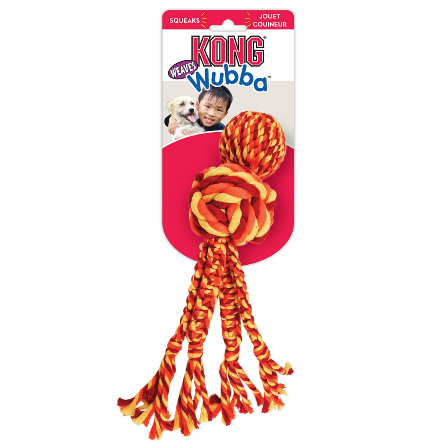 Picture of TOY DOG KONG Wubba Weaves with Rope Assorted Colors - Large