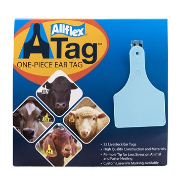 Picture of ALLFLEX  A-TAG CALF one piece BLUE BLANK - 25's