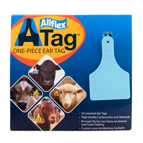 Picture of ALLFLEX  A-TAG CALF one piece BLUE BLANK - 25's