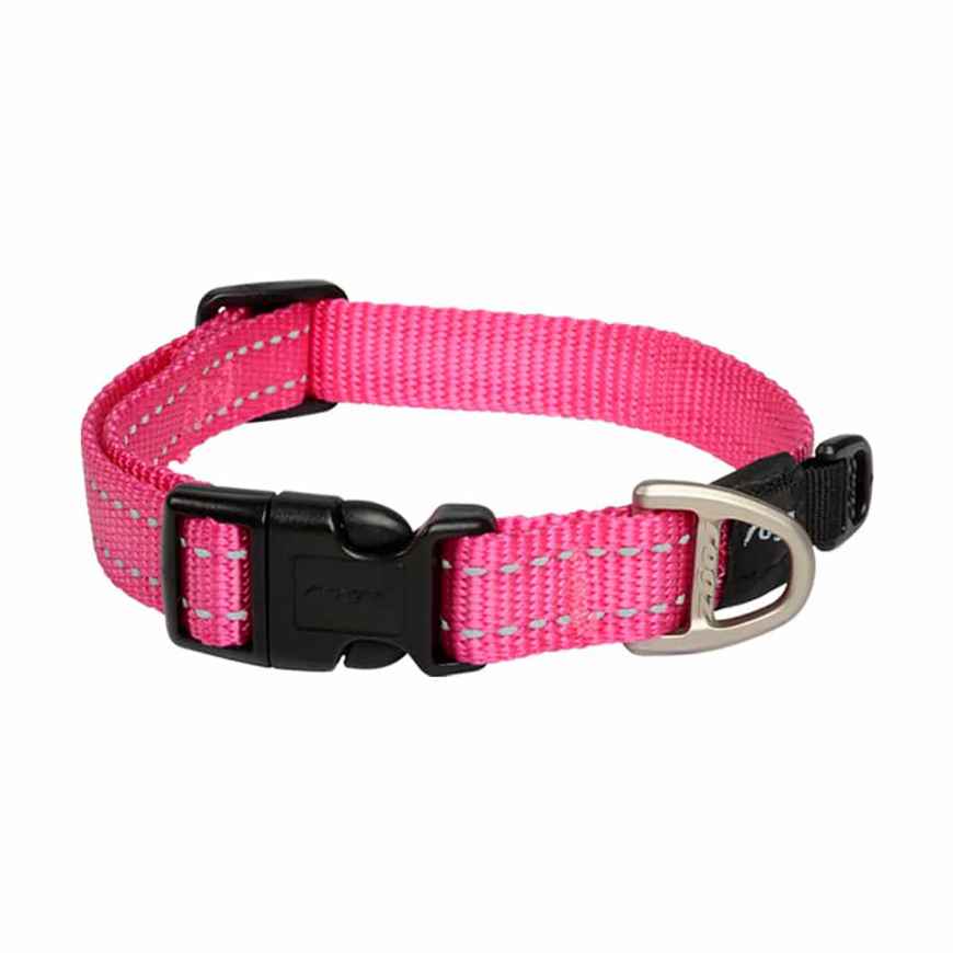 Picture of COLLAR CANINE ROGZ UTILITY FIREFLY Pink - 3/8in x 6-8.5in