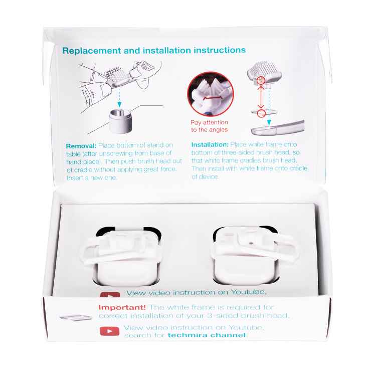 Picture of MIRA PET ULTRASOUND TOOTH BRUSH 3 sided Brush Head- 2/pk