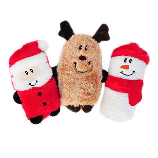 Picture of XMAS HOLIDAY CANINE ZIPPYPAWS Holiday Squeakie Buddies - 3/pk 