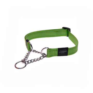 Picture of COLLAR ROGZ FANBELT OBEDIENCE HALF CHECK Lime - 3/4in x 13-22in(d)