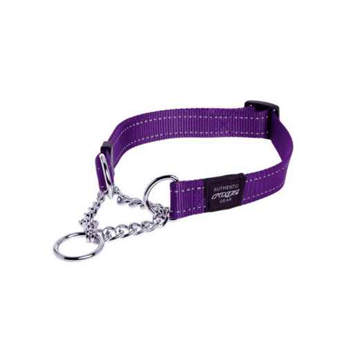 Picture of COLLAR CANINE ROGZ SNAKE OBEDIENCE HALF CHECK Purple - 5/8in x 12-18in